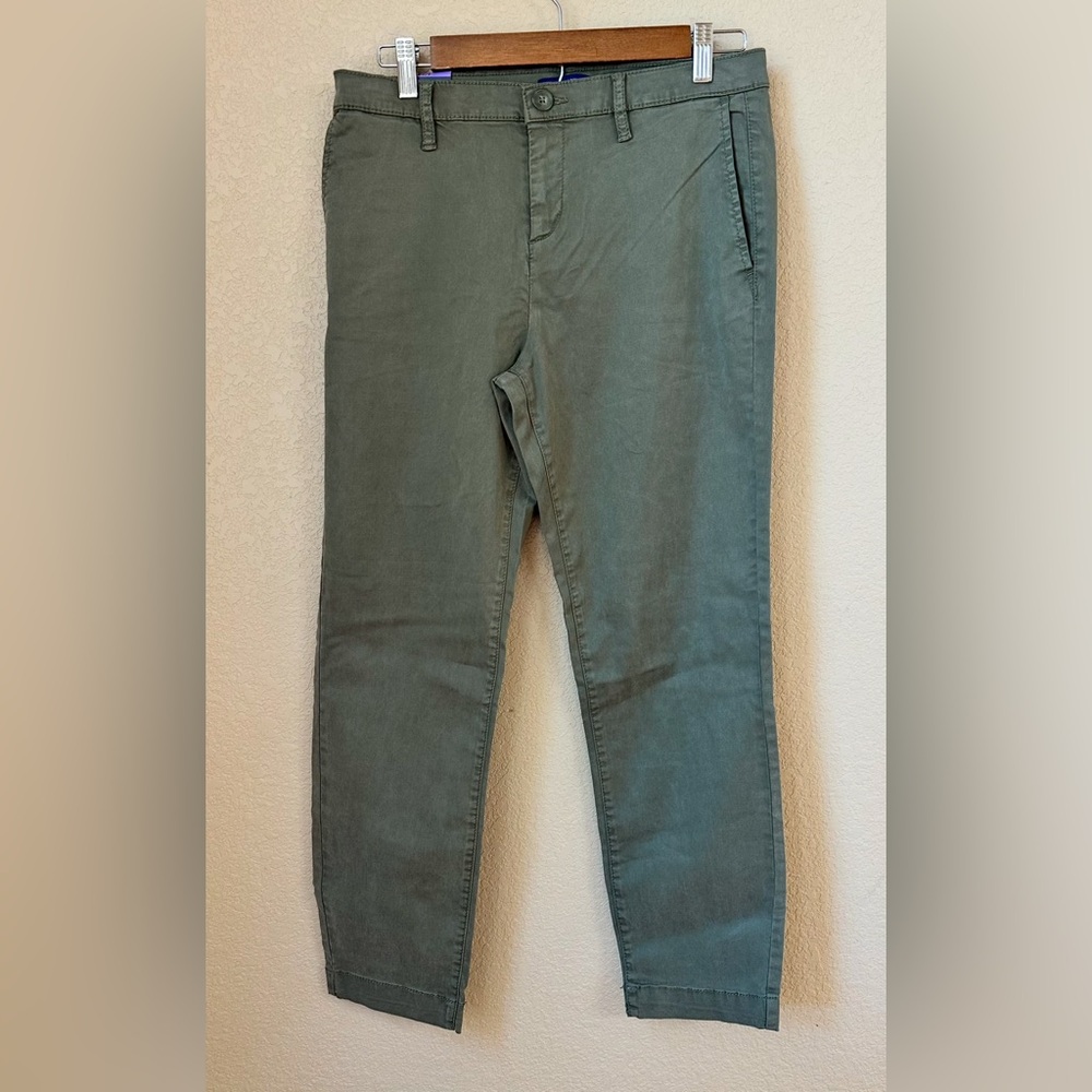 Nautica Jeans Company Tencel Ankle Trouser Pants Size 4/27 Olive Green NWT - Picture 2 of 10